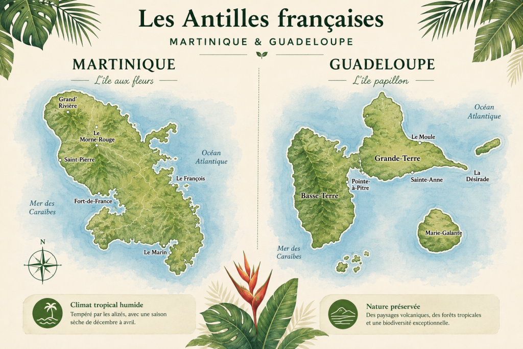 images des iles de guadeloupe et martinique